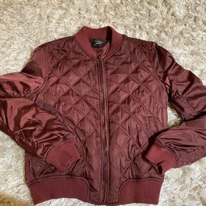 Burgundy bomber jacket